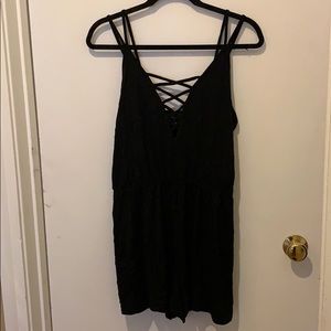 Topshop Black Cross Front Romper
